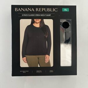 Banana Republic Black Crew-Neck T-Shirt 2 Pack